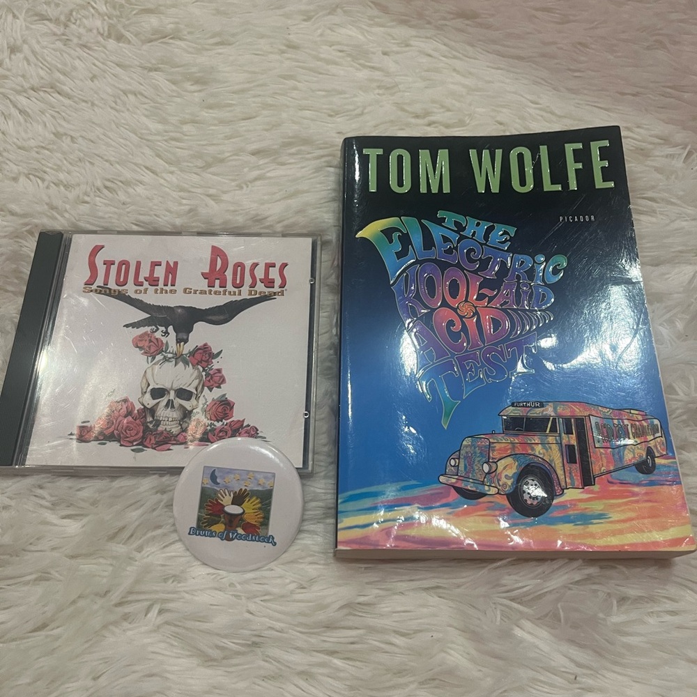 Stolen Roses Songs of the Grateful Dead CD  The Electric Kool-Acid Test Book pin